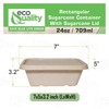 EcoQuality 24oz Disposable Bowls with Fiber Lids - Rectangular Compostable