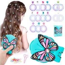 Audasi Butterfly Hair Bedazzler Kit, Bling Gem Machine for Glitter Girls, Diamond Hair Machine, Glitter Stones Hair Face Hair Jewellery Machine for Girls, Hat Bling Rhinestones, Hair Accessories Girls
