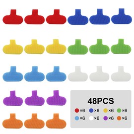 Kyuionty 48 Pcs Cable Labels, 8 Colors Write On Cord Labels Self-Adhesive Nylon Wire Labels Identification Tags for Electronic Computers Cable Management