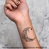 4 x 'Steampunk Crescent Moon' Temporary Tattoos - Water Resistant,