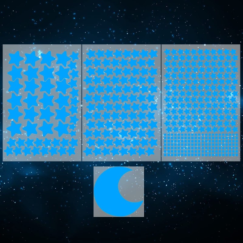 Glow Ceiling Stars Blue for Kids Bedroom, Glow in The