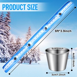 Relaxgiant 5 Pcs Inflatable Ski Board Cups Kit Includes 1 Ski Holder Party Board 70.87 x 3.94 x 0.39 Inch 4 Stainless Steel Cups Inflatable Shot Board Stackable Cup for Christmas Travel Camping