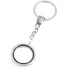 YuanHolumid Silver Crystal Round Floating Glass Locket Memory Keyring Charm