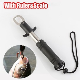 Fishing Gripper, 304 Stainless Steel Fish Lip Gripper Tool with Heavy Duty Jaw, Fishing Gripper Tool Fish Holder EVA Handle with 24 kg Scale