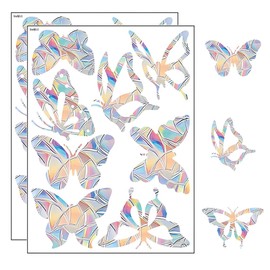 RDNKVB Pack of 16 Bird Protection Window Stickers Prism Suncatcher Rainbow Glass Panels Butterfly Sticker Film Against Bird Strike Sticker