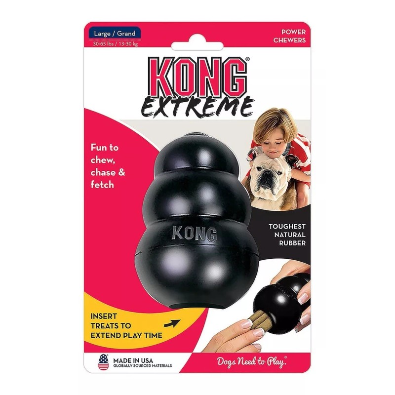 Kong Extreme Juguete Resistente Rellenable L Perro Grande Color Negro