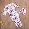 Infant Newborn Baby Girls Floral Sleep Gown Headband Sleepwear Romper