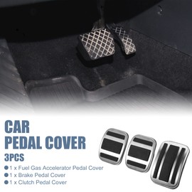 X AUTOHAUX 3pcs Accelerator Pedal and Brake Pedal Cover Set for Peugeot 3008