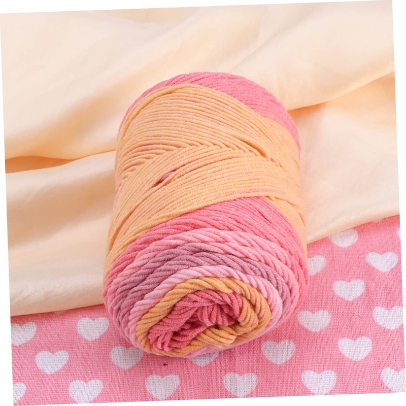 TEHAUX 1roll Rainbow Woolen Yarn Thick Knitting Yarn for DIY