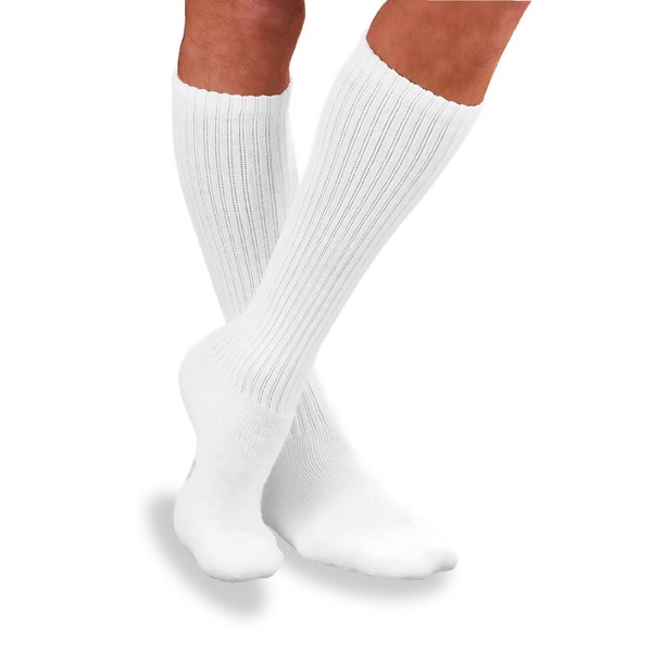 JOBST SensiFoot Diabetic Compression Socks 8-15 mmHg Knee High Closed Toe White Large