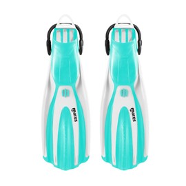 Mares Unisex Avanti Superchannel OH Anatomical Open Heel 3 Channel Design Fins for Scuba Diving, Snorkeling, Swimming & Freediving, Regular, White / Aqua