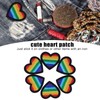6 Parches de Corazón Arcoíris, Apliques de Corazón, Parches para