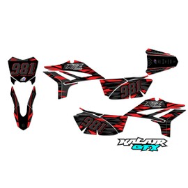 Kalair GFX Graphics Kit for Apollo RFZ Z20 Z40 (All Years) Twitch Series Red 09 Mil-Dirt Pit Bike Motorcycle Stickers,Dirtbike Racing Decal Automotive Motocross Accessories no Plastics