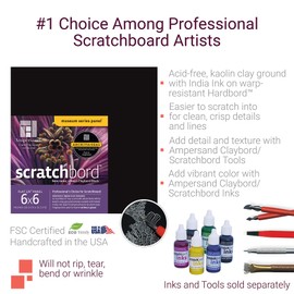 Ampersand Art Supply Scratch Art Panel Museum Series Scratchboard, 1/8 Inch Depth, 8x8