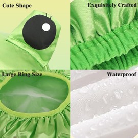 2 Pcs Shower Cap for Kids, Kids Shower Caps for Girls, Cute Hair Cap Wide Elastic Band, Reusable Waterproof Shower Cap, Bath Cap for Kids Girls Boys, Frog Shaped Funny Interesting Shape Women