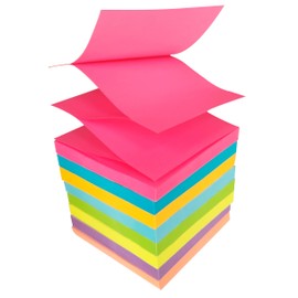 Pop Up Sticky Notes 3x3 Inches,8 Bright Colors Self-Stick Note Pads,Easy to Post,Super Sticking Power Memo Pads,8 Pads,82 Sheets/Pad