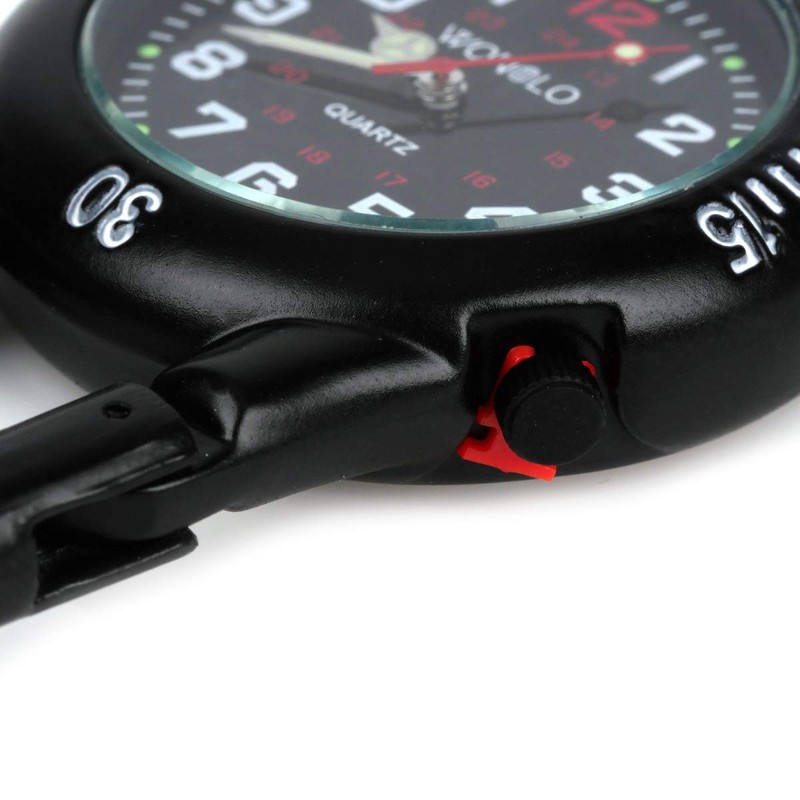 WONOLO Clip on Carabiner Luminous Face FOB Digital Watch for