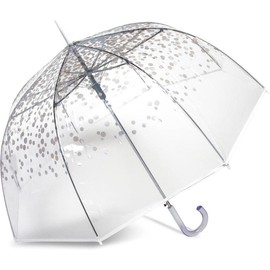 Bubble Umbrella – Clear See - Through Design, High - Quality Rain & Windproof Umbrella - Perfect for Romantic Weddings, Memorable Proms, and Various Outdoor Events - Automatic Open Feature - Color: Silver Trim