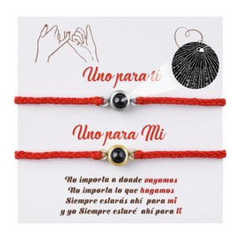 SUNSH Couple Bracelet, Couple Relationship Bracelet, Fern Love Bracelet, I Love You 100 Language Projection Bracelet, Gift for Boyfriend/Girlfriend/Wife/Husband/Couple, Valentine's Day/Birthday, 2
