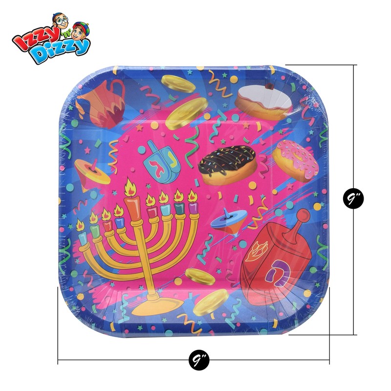 Izzy 'n' Dizzy Hanukkah Plates - Hanukkah Paper Goods -