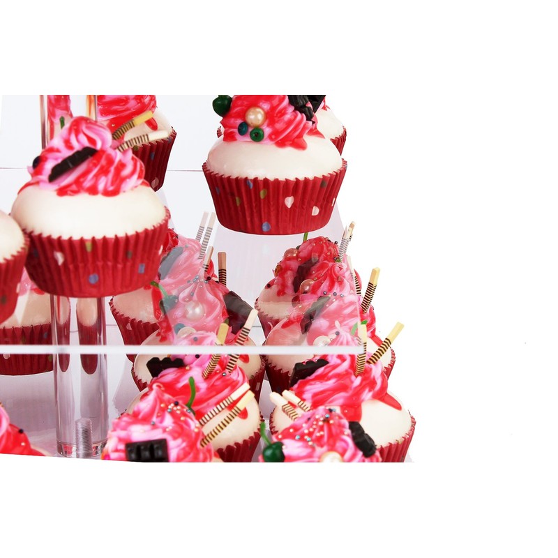 YestBuy 4 Tier Cupcake Stand, Acrylic Cupcake Tower Stand, Premium