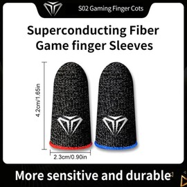Set of 4 game finger sleeve sets, with lightweight and breathable touch screen thumb case, professional game finger cover with non-slip and sweat-proof surface, high sensitivity