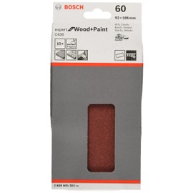 Bosch Pro Schleifblatt Expert for Wood and Paint Holz und Farbe für Schwingschleifer (10 Stück, Körnung 60, C430)