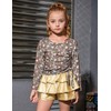 Girls Pleated Metallic Shorts Shiny Sparkle Ruffle Scooter Skater Dance