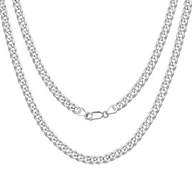 Silver Chain Necklace for Men 2.8mm 26 Inch Sterling Silver Cuban Curb Chain for