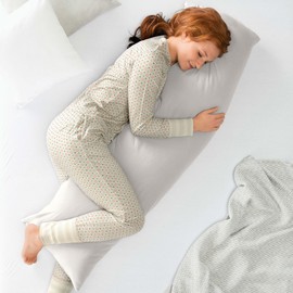 REDBEST San Francisco Single Jersey Side-Sleeper Pillowcase, Soft Quality, Non-Iron, Practical Zip, 100% Cotton, Silver, Size 40 x 140 cm