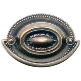 VAN DYKE'S RESTORERS Classic Colonial Revival Vintage Solid Brass Oval Handle Pull, Antique Brass, Large