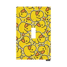 Cuitxrac Yellow Rubber Ducks Single Toggle Wall Plate Cute Cartoon Ducks Light Switch Cover Plate 1 Gang Midway Size Home Living Room Kitchen Bathroom