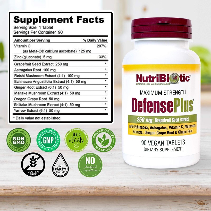 NutriBiotic 90 Count Herbal Immune Support Supplement with Vitamin C