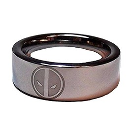Dead-Pool Logo Stainless Steel Cosplay Metal Ring (11) Black