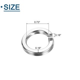 sourcing map M18 Split Lock Washer, 20Pcs 316 Stainless Steel Spring Lock Washers Metal Split Ring Washer for Screw Bolts Machinery