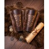 Nordic Viking Barbarian Armor Guards Bracers Medieval Faux Fur Gauntlet