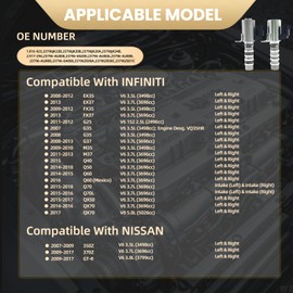 Engine Variable Valve Timing Solenoid VVT 2-pc Intake Exhaust Compatible with Q40 350Z Q60 Q50 370Z GT-R Q70 QX50 QX70 Q60(Mexico) Q70L EX37 FX37 G37 M37 EX35 FX35 G25 M35 G35 3.5L 3.7L 5.0L 2.5L 3.8L