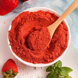 Freeze Dried Strawberries Powder - 3.52oz | 100g, No Sugar Added | Single Ingredient | Natural Fruit Powder | Family Pack, Strawberry Seasoning for Baking, Drinks, Smoothies