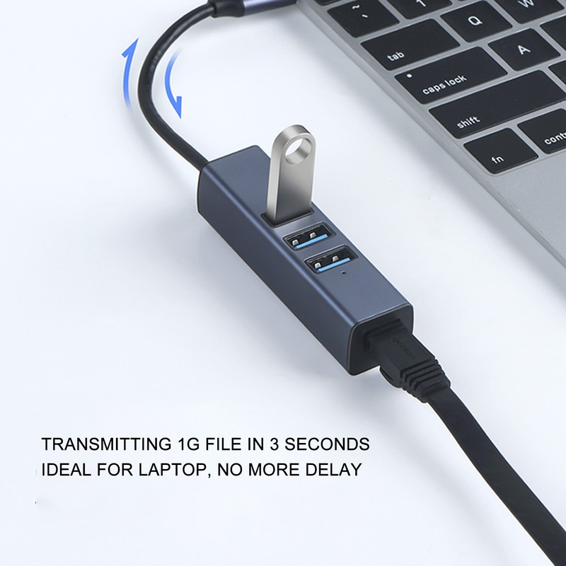 USB to Ethernet Adapter 4 Ports 100Mbps 5Gbps Aluminium Alloy