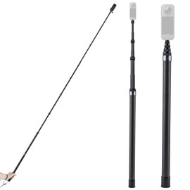 9.8ft/117.7in Carbon Viber Invisible Selfie Stick for Insta 360 X5/X4/X3 for GoPro Hero 11 10 9 8 7 DJI OSMO Xiaoyi SJCAM Eke Telescoping Pole