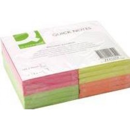Q-Connect Quick Note Repositionable Pad 125x75mm Assorted Neon