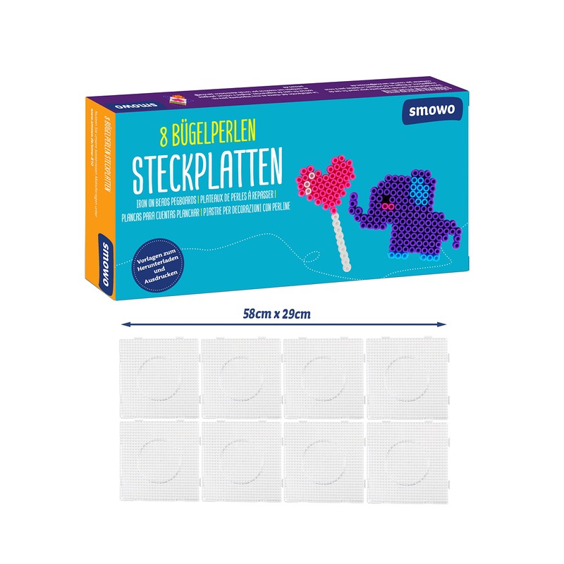 Smowo 8 Iron-On Bead Plates Square and Transparent - Can