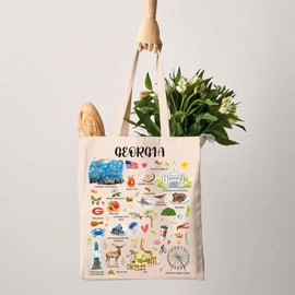 G2TUP Georgia State Souvenirs Gift Georgia Travel Tote Bag Georgia Home Handbag Georgia Tourism Gift Georgia Vacation Gift (Georgia Travel TB)