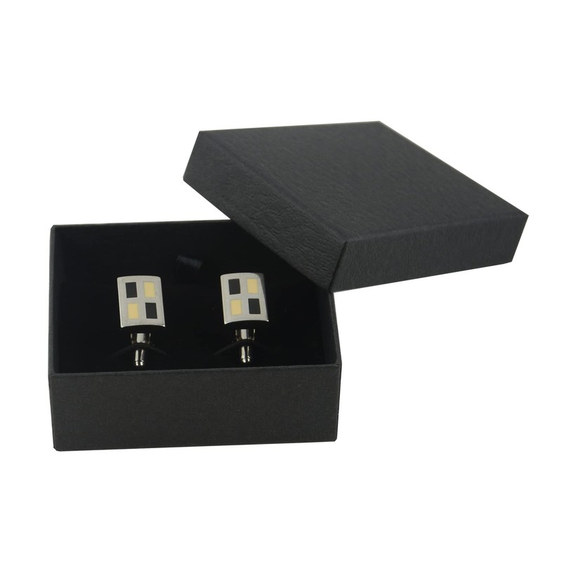 Cufflink Black Vibrant Holder Display Box Gift Adornment Jewellery Presentation