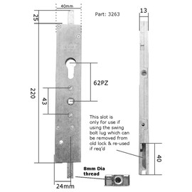 Debar Bifold Sliding Door Lock DBLK01 Intermediate Centre Lock Case