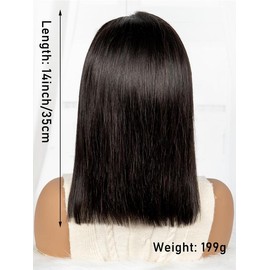 Anytime Wigs 13x4 Lace Front Wig Human Hair 200% Density Straight Brazilian Pre-Plucked Ear-To-Ear Transparent HD Lace:_Black_12inch