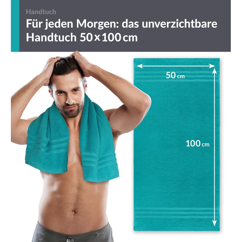 Lashuma Absorbent Terry Towelling Towel 50 x 100 cm Green