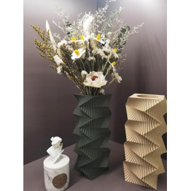 Tafunker Vase Creative Plastic Vase, Geometric Desktop Decorative Vase, Living Room Ornaments Vase Creative Flower Arrangement (Gray, S)…