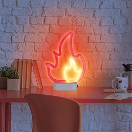 InnoVibe Fire Neon Lamp, LED Light, Battery Powered, Fun Desk Accessory, Neon LED Light for Desk, Festive LED Desk Light, Cool LED Lamp for Dorm Bar Bedroom Gift and Gameroom