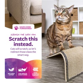 SmartyKat Sisal Angle Ramp Cat Scratcher, Natural Woven Sisal Surface & Stable Wooden Structure with Organic Catnip